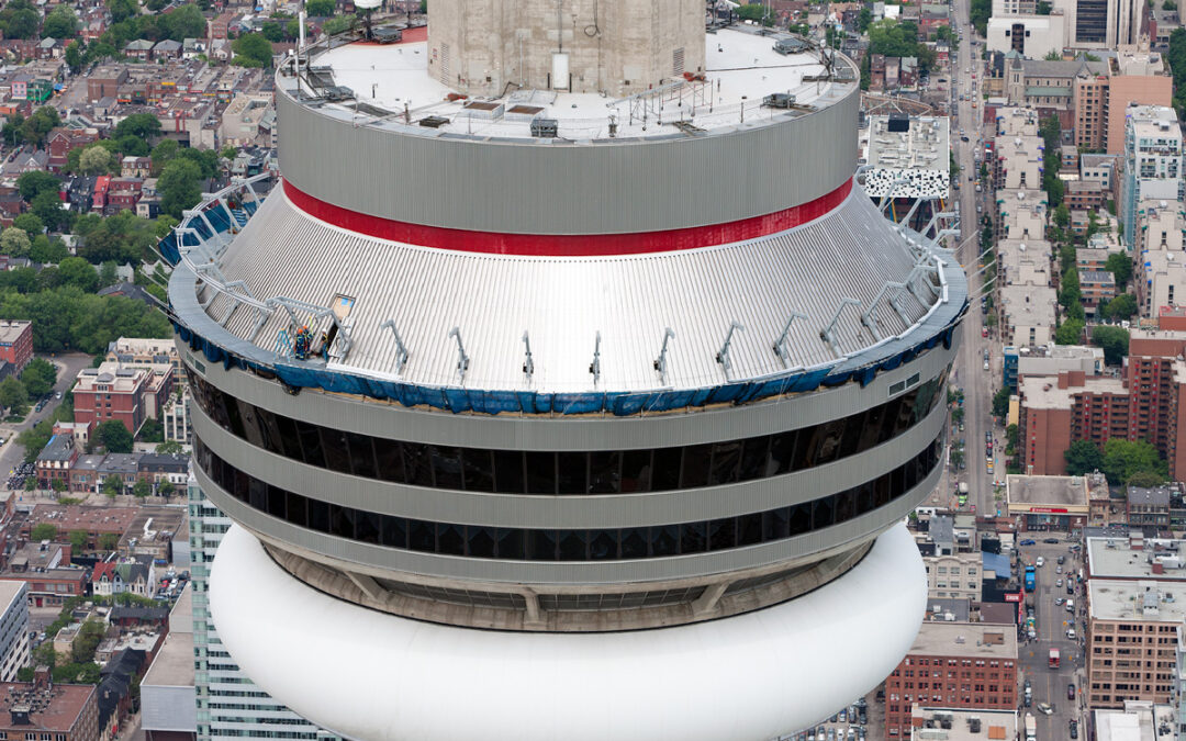 Speed Fan in Use During Construction of the CN Tower Edge Walk